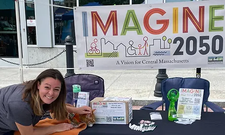Person at an Imagine 2050 event booth